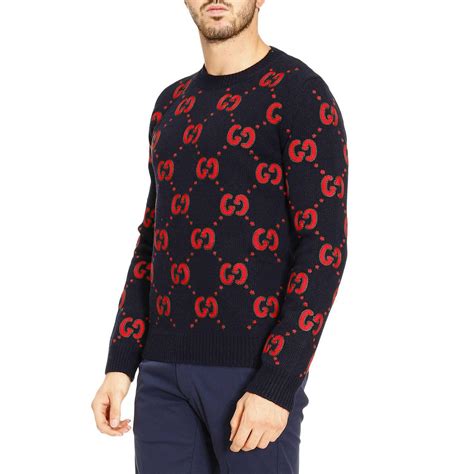 gucci men blue sweater|gucci sweater hoodie for men.